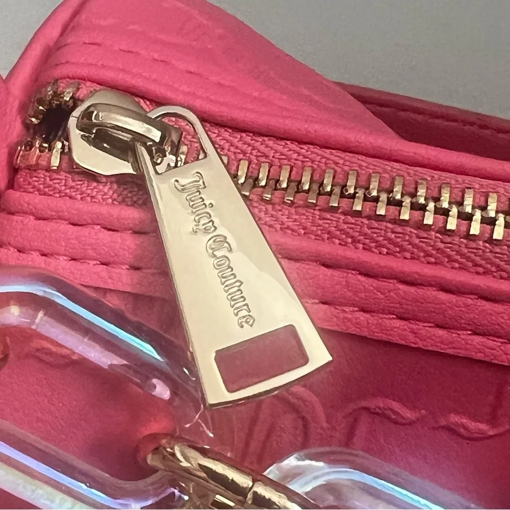 Juicy Couture Bling Bling Roll Barrel Designer Bag Hot Pink Rhinestone Logo Y2K